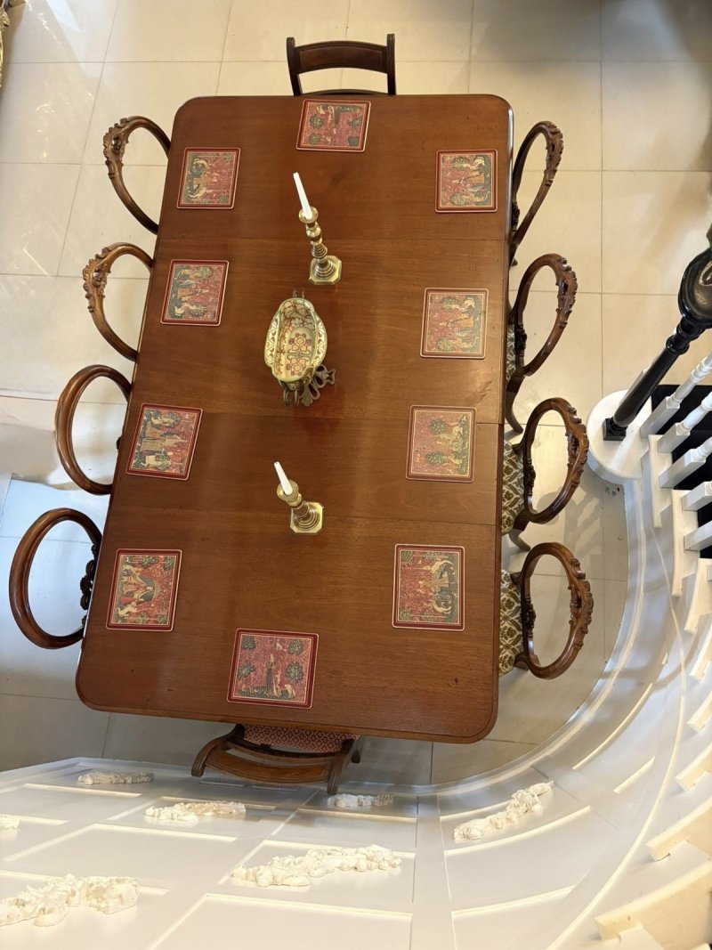 Antique Victorian Quality Mahogany 10 Seater Extending Dining Table - Image 5